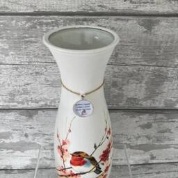 Robin Vase, With Charm - Decouoage, Gifts, Xmas Robins Appear When Loved Ones Are Near - thumbnail 2