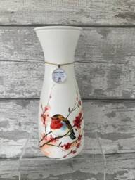 Robin Vase, With Charm - Decouoage, Gifts, Xmas Robins Appear When Loved Ones Are Near - thumbnail 1