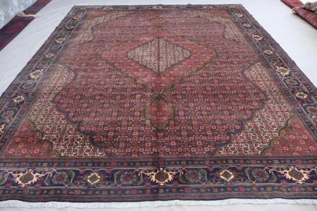 10x13 Large Afghan Floral Medallion Rug, Hand Knotted Wool Dark Rug, Geometric Oriental Rug For Living Room, Bedroom One Of A Kind Rug - image 1