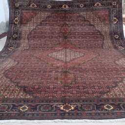 10x13 Large Afghan Floral Medallion Rug, Hand Knotted Wool Dark Rug, Geometric Oriental Rug For Living Room, Bedroom One Of A Kind Rug - thumbnail 4