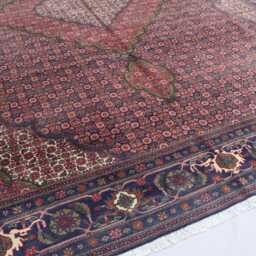 10x13 Large Afghan Floral Medallion Rug, Hand Knotted Wool Dark Rug, Geometric Oriental Rug For Living Room, Bedroom One Of A Kind Rug - thumbnail 3