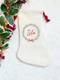 Personalised Kids Xmas Stocking, Family Names Christmas Decorations, Children Name Stocking From Santa, Traditional