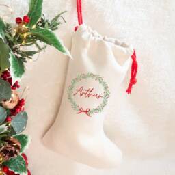 Personalised Kids Xmas Stocking, Family Names Christmas Decorations, Children Name Stocking From Santa, Traditional - thumbnail 4