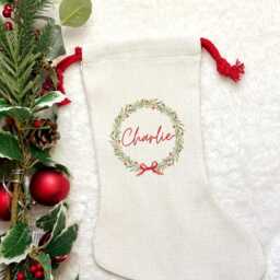 Personalised Kids Xmas Stocking, Family Names Christmas Decorations, Children Name Stocking From Santa, Traditional - thumbnail 2