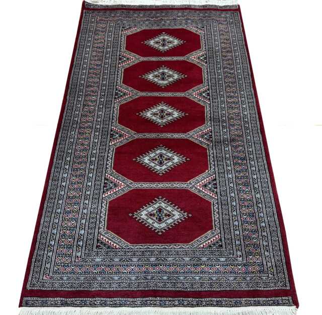 3x5 Red Color Bokhara Rug - 0.90x1.50 Bedroom Luxury Area Turkish Fine Quality Afghan - image 1