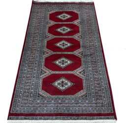 3x5 Red Color Bokhara Rug - 0.90x1.50 Bedroom Luxury Area Turkish Fine Quality Afghan - thumbnail 1