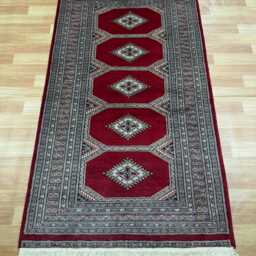 3x5 Red Color Bokhara Rug - 0.90x1.50 Bedroom Luxury Area Turkish Fine Quality Afghan - thumbnail 2