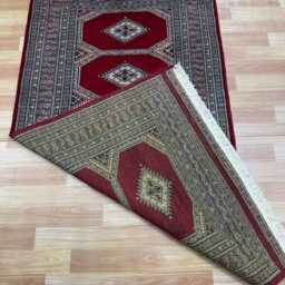 3x5 Red Color Bokhara Rug - 0.90x1.50 Bedroom Luxury Area Turkish Fine Quality Afghan - thumbnail 4