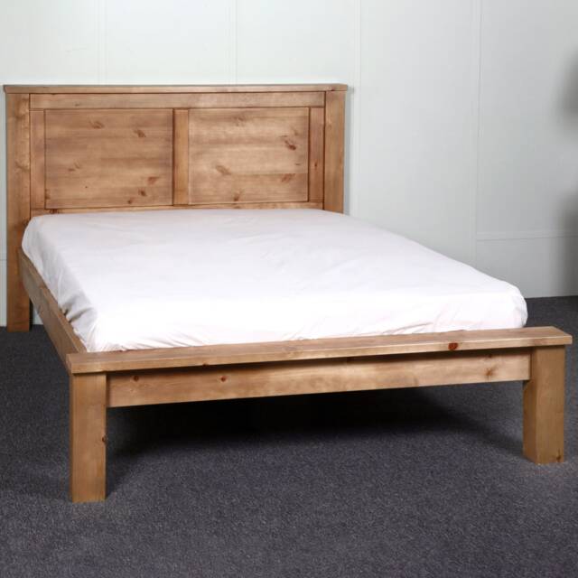 Solid Pine Chunky Panel Bed With Low Foot End - 3Ft-6Ft Available - image 1