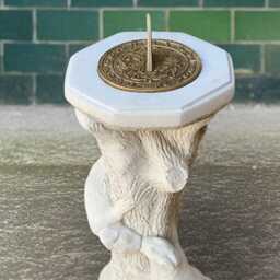 stone Hourglass Sundial Sculpture Concrete With Squirrels Figurine Timepiece Decoration Handmade Ornament Sundial Lover Gift - thumbnail 2