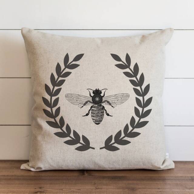 Bee Wreath // 18 X 20 Pillow Cover Everyday Throw Gift Accent Cushion - image 1