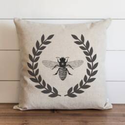 Bee Wreath // 18 X 20 Pillow Cover Everyday Throw Gift Accent Cushion - thumbnail 1
