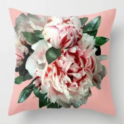Velvet Pillow, Pink Peonies Throw Velvet Boho Flowers, Soft Colors, 18X18In Or 22 X 22In, Decorative Cushion Bed Pillow - thumbnail 2