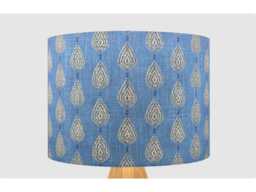Blue White Raindrop Lampshade, Table Floor Lamp/Ceiling Pendant Small Medium Large 15cm 20cm 25cm 30cm 35cm 40cm Fabric Drum Light Shade - thumbnail 1