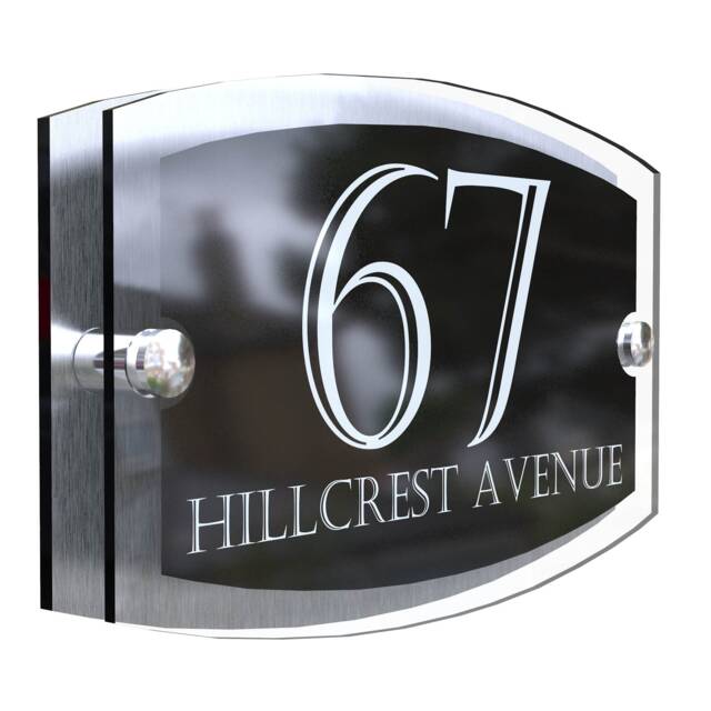 Black Wall Apartment Numbers Acrylic & Aluminium House Signs Door Number - Esta5-24Wb-S-C - image 1