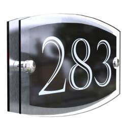 Black Wall Apartment Numbers Acrylic & Aluminium House Signs Door Number - Esta5-24Wb-S-C - thumbnail 3