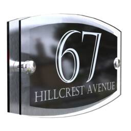 Black Wall Apartment Numbers Acrylic & Aluminium House Signs Door Number - Esta5-24Wb-S-C - thumbnail 1
