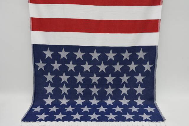 "American Flag Towel, Beach Towel, Flag Towel, Peshtemal Towel, 40""x70" - image 1