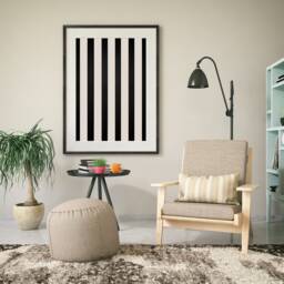 Stripes Art Print, Abstract Black & Beige Prints, Stylish Wall Art, Statement Trending Now - thumbnail 3