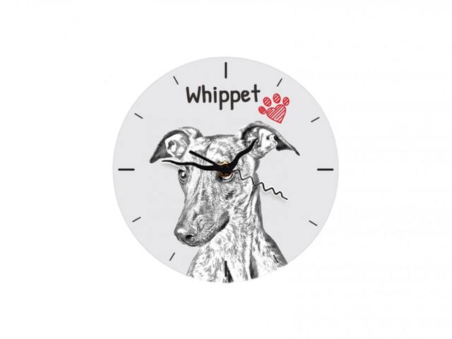 Whippet, Free Standing Mdf Floor Clock With An Image Of A Dog - image 1