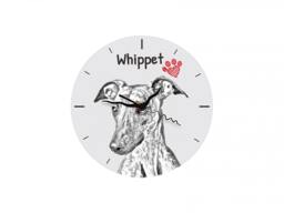Whippet, Free Standing Mdf Floor Clock With An Image Of A Dog - thumbnail 1