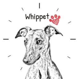 Whippet, Free Standing Mdf Floor Clock With An Image Of A Dog - thumbnail 2