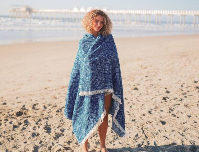 Personalizable Organic Cotton Turkish Beach Blanket Travel Towel, Sofa Cover, Easter Gift - image 1