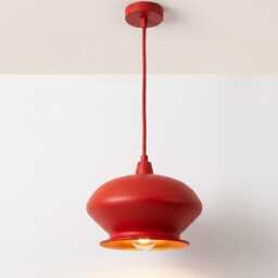 Hanging Light - Modern Matte Red Designer - Artistic Ceiling Lamp For Kitchen, Caf?? & Contemporary Home Decor - thumbnail 4