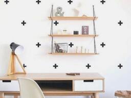 "Swiss Cross Wall Decals, Peel & Stick Plus Sign Stickers, Neutral Nursery Decor, Removable Vinyl Pattern 1"" Or 2" - thumbnail 1