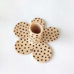 Handmade Ceramic Polka Dot Candle Holder, Modern Minimalist Home Decor, Candlestick - thumbnail 3