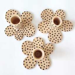 Handmade Ceramic Polka Dot Candle Holder, Modern Minimalist Home Decor, Candlestick - thumbnail 4