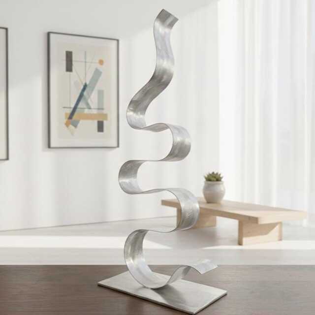 Abstract Sculpture in Metal Handcrafted Luxury Modern Art - Indoors Or Outdoors - image 1