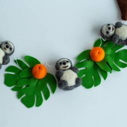 Sloth Garland Nursery Nursery Wall Decor, Felt Animals Garland, Safari Decor Jungle Newborn Room - thumbnail 2