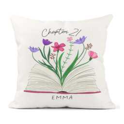 Chapter 21 Personalised Name Cushion - 21st Birthday Book Lover Gift Florals