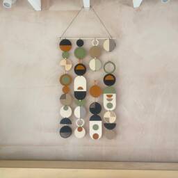 Handmade Geometric Wall Art - Mid-Century Modern Wood Tapestry