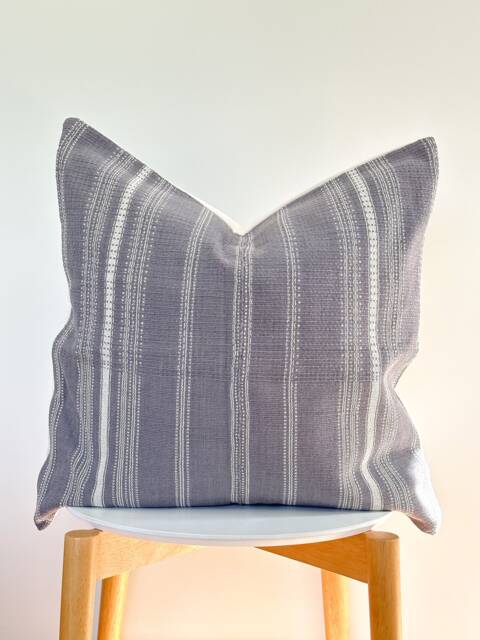 Grey Tribal Hemp Hand Woven Natural Dye Color Pillow Cover - image 1