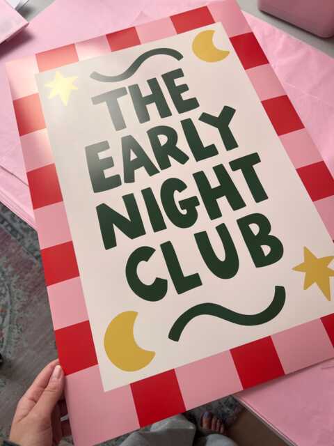 Seconds - A2 Early Night Club Art Print, Pink Red Border - image 1