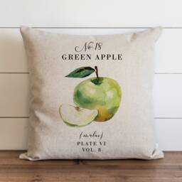 Green Apple Pillow Cover - 18 X 20 Botanical Floral Herbs Spring Home Decor Summer Throw Garden - thumbnail 1