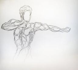 Archer, Sagittarius, Tai Chi, Kung Fu Wire Wall Sculpture By Elizabeth Berrien - thumbnail 2