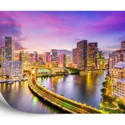 Miami Sunset Skyline Wallpaper Mural Peel & Stick Photo Decal - thumbnail 2