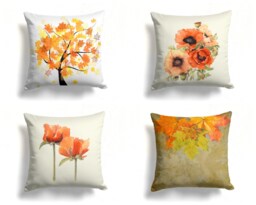 Autumn Tree Cushion Cover/Orange Yellow Brown Leaves Pillow Case/Living Room Decorative Cover/Interior Design Style Home