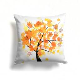 Autumn Tree Cushion Cover/Orange Yellow Brown Leaves Pillow Case/Living Room Decorative Cover/Interior Design Style Home - thumbnail 2