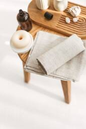 Light Grey Linen Bath Hand Towel Set. Natural Guest, Face, Towels For Travel, Gym, Sauna. Quick Dry, Absorbent. Christmas Gift