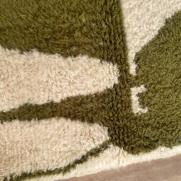 Handmade Green Beni Ourain Wool Runner Rug - Moroccan Hallway Carpet - thumbnail 3