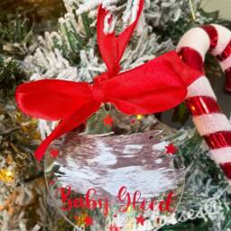 Personalized Baby Scan Photo Christmas Bauble Custom Ornament Gift - thumbnail 2