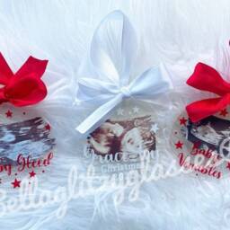 Personalized Baby Scan Photo Christmas Bauble Custom Ornament Gift - thumbnail 4