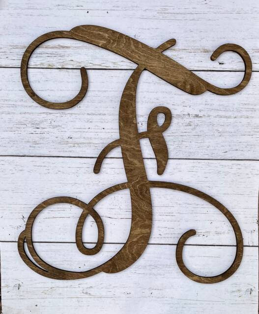 Wood Monogram, Wall Hanging, Vine Monogram Letter, Stained Letters, Hanging Plaque, Door Hanger, Nursery Custom - image 1