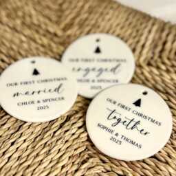Personalised First Christmas Married Bauble Newlywed Ornament - thumbnail 2