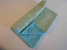 Leopard Print Baby Blanket - Blue Minky Dot, Toddler Blankie - thumbnail 1