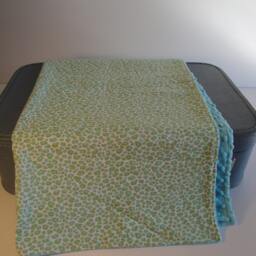 Leopard Print Baby Blanket - Blue Minky Dot, Toddler Blankie - thumbnail 2
